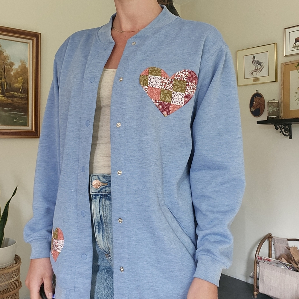 Reworked Patchwork Heart Y2K Cardigan - Picture 5 of 11